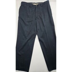 Eddie Bauer Wrinkle Resistant Relaxed Fit Mens Black Cotton Dress Pants 38x32